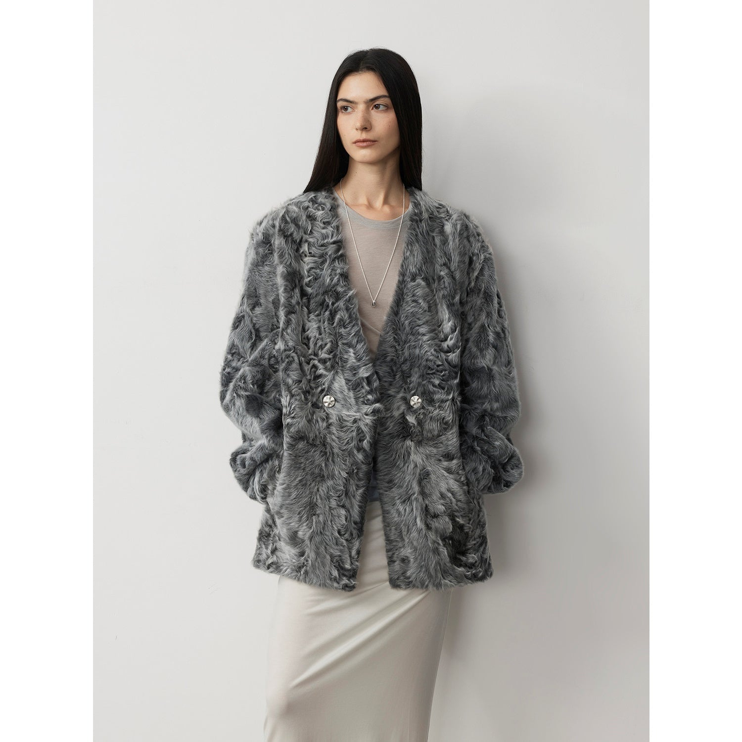 Blizzard Urban Luxury Two-Color Buff Lamb Coat-1