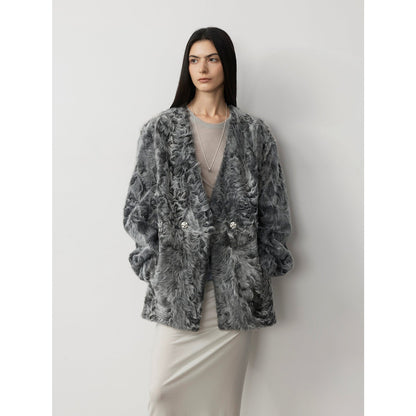 Blizzard Urban Luxury Two-Color Buff Lamb Coat-1