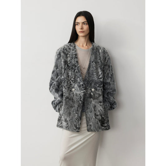 Blizzard Urban Luxury Two-Color Buff Lamb Coat-1