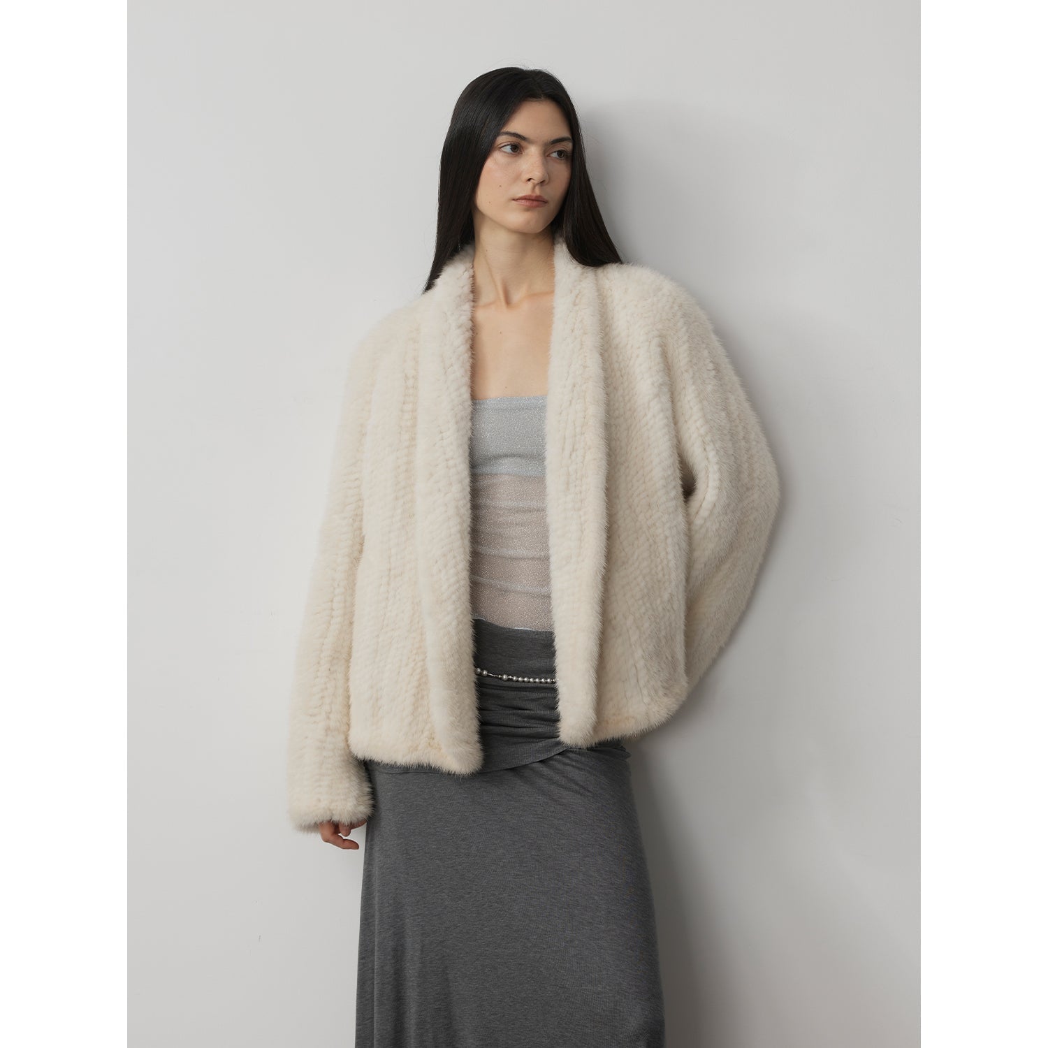 Dream Traveler Mink Vintage Light Luxury Texture Three-dimensional Silhouette Knitted Mink Coat-6