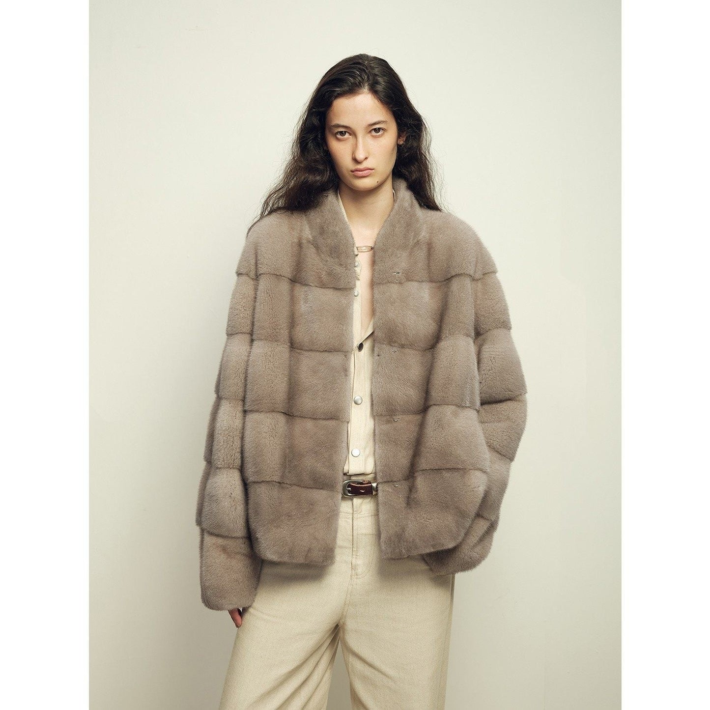 Fireladyfur Women's Purple Label Mink Coat | Horizontal Spine Tailoring | Mink Fur Outerwear“Legacy Mink”-1