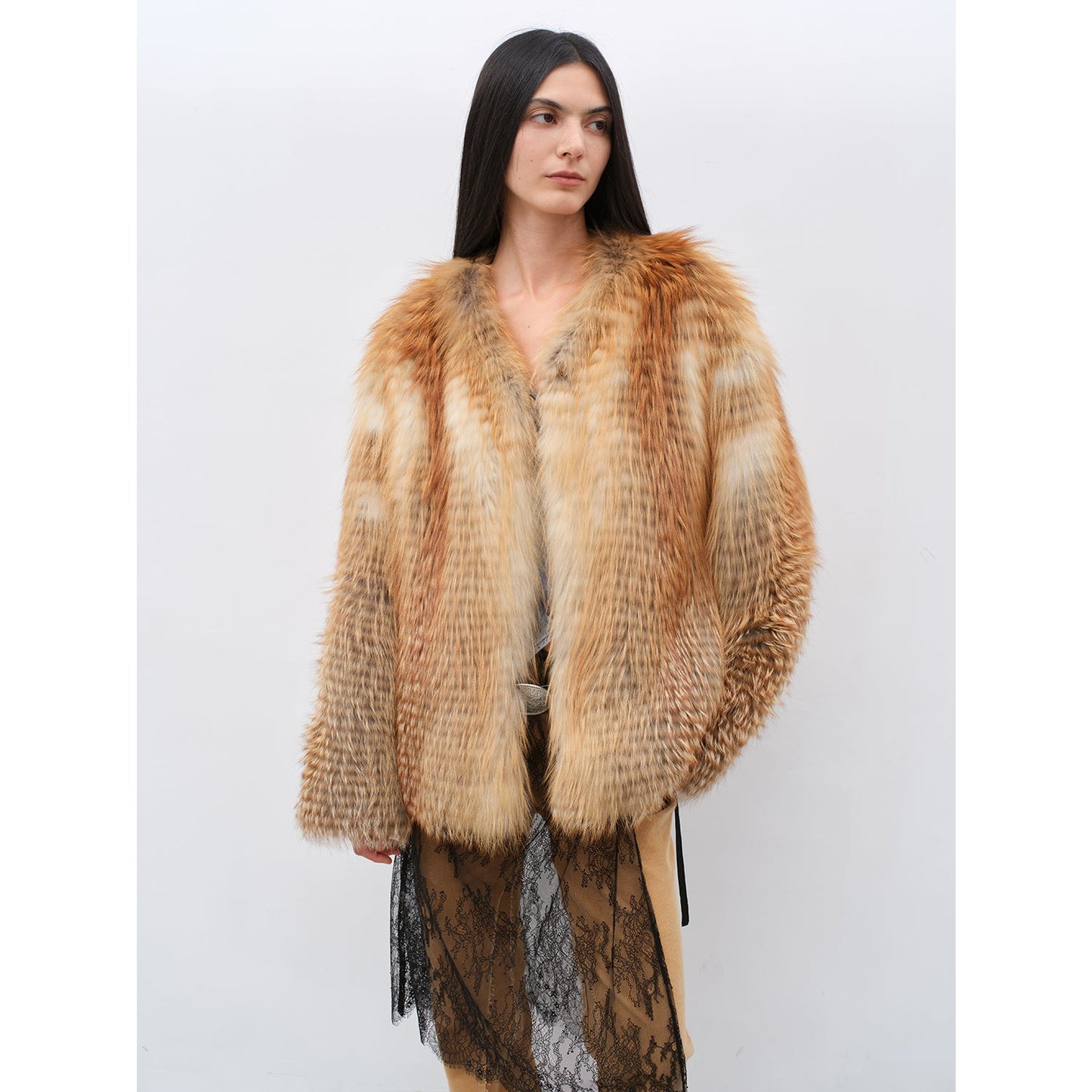 Romantic Nordic Imported colorful fox fur coat-3