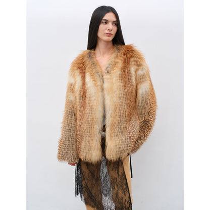 Romantic Nordic Imported colorful fox fur coat-3