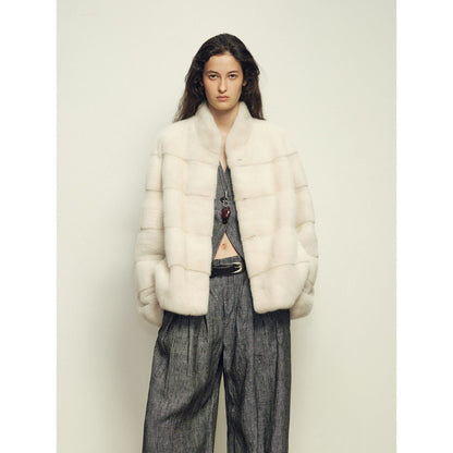 Fireladyfur Women's Purple Label Mink Coat | Horizontal Spine Tailoring | Mink Fur Outerwear“Legacy Mink”-5