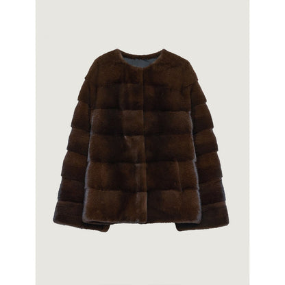 Fireladyfur Women's Purple Label Mink Coat | Horizontal Spine Tailoring | Mink Fur Outerwear“Legacy Mink”-13