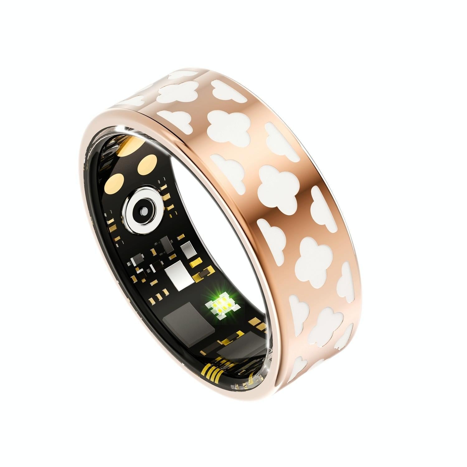 NNEIDS Smart Ring With Heart Rate Blood Oxygen Sleep Monitoring - Rose Gold Size 7-0