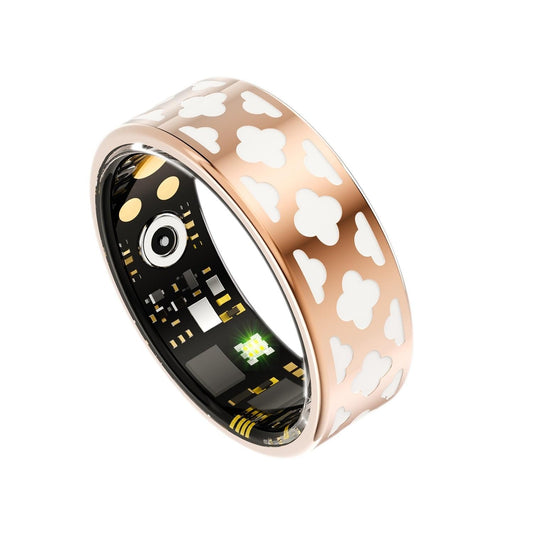 NNEIDS Smart Ring With Heart Rate Blood Oxygen Sleep Monitoring - Rose Gold Size 8-0