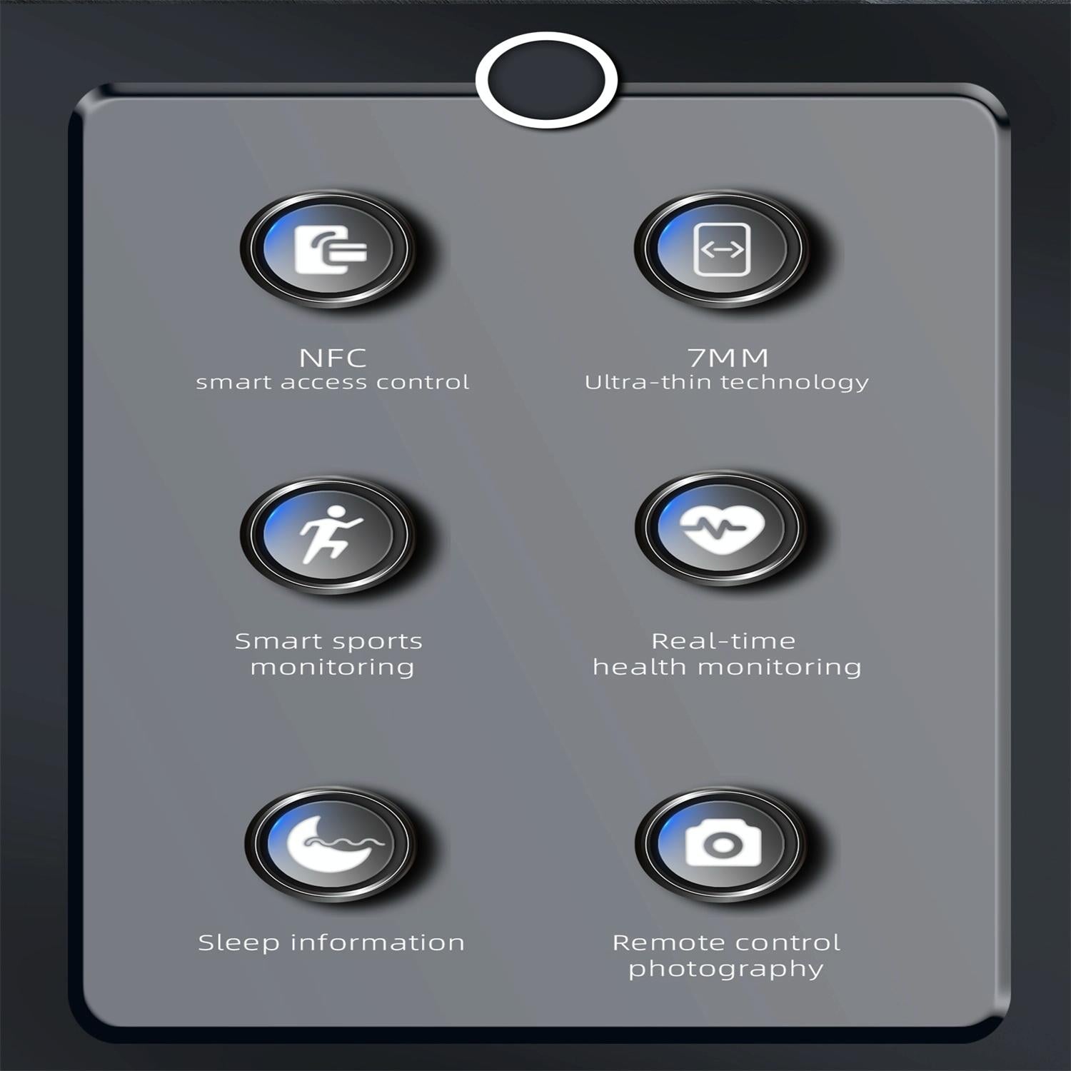 NNEIDS Smart Ring With Heart Rate Blood Oxygen Sleep Monitoring And Multiple Sports Modes - Black Size 7-1