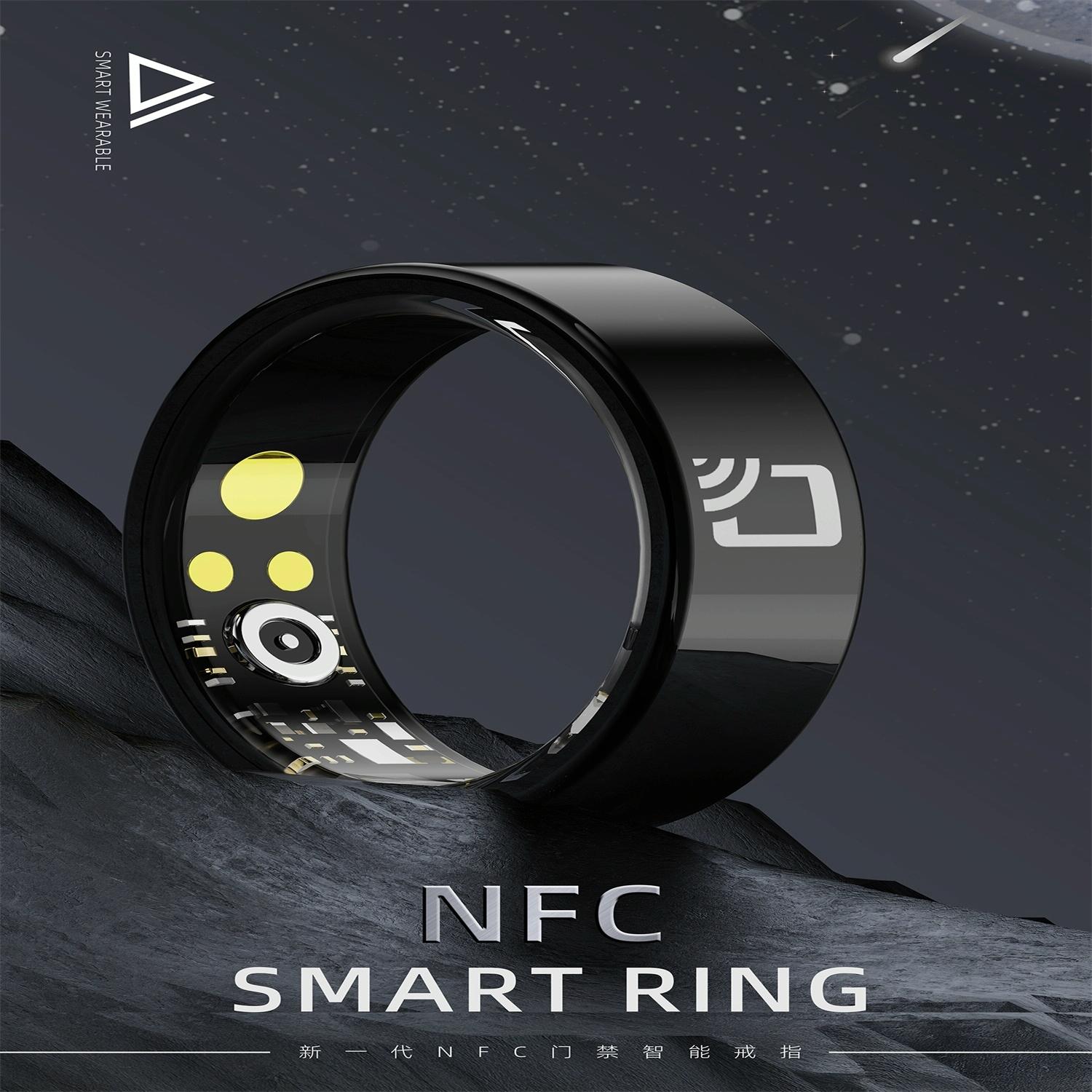 NNEIDS Smart Ring With Heart Rate Blood Oxygen Sleep Monitoring And Multiple Sports Modes - Black Size 8-0