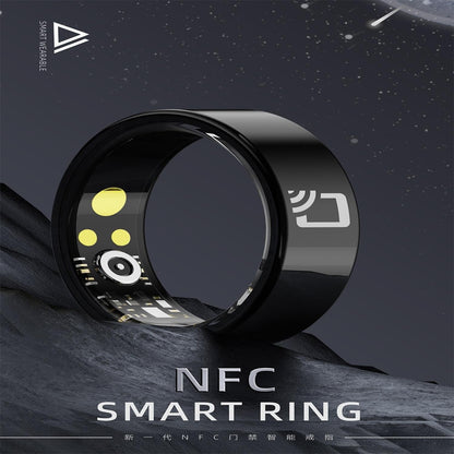 NNEIDS Smart Ring With Heart Rate Blood Oxygen Sleep Monitoring And Multiple Sports Modes - Black Size 9-0