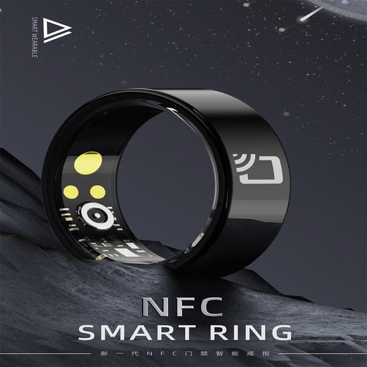 NNEIDS Smart Ring With Heart Rate Blood Oxygen Sleep Monitoring And Multiple Sports Modes - Black Size 9-0