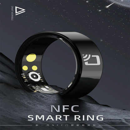 NNEIDS Smart Ring With Heart Rate Blood Oxygen Sleep Monitoring - Multiple Sports Modes - Black Size 14-0