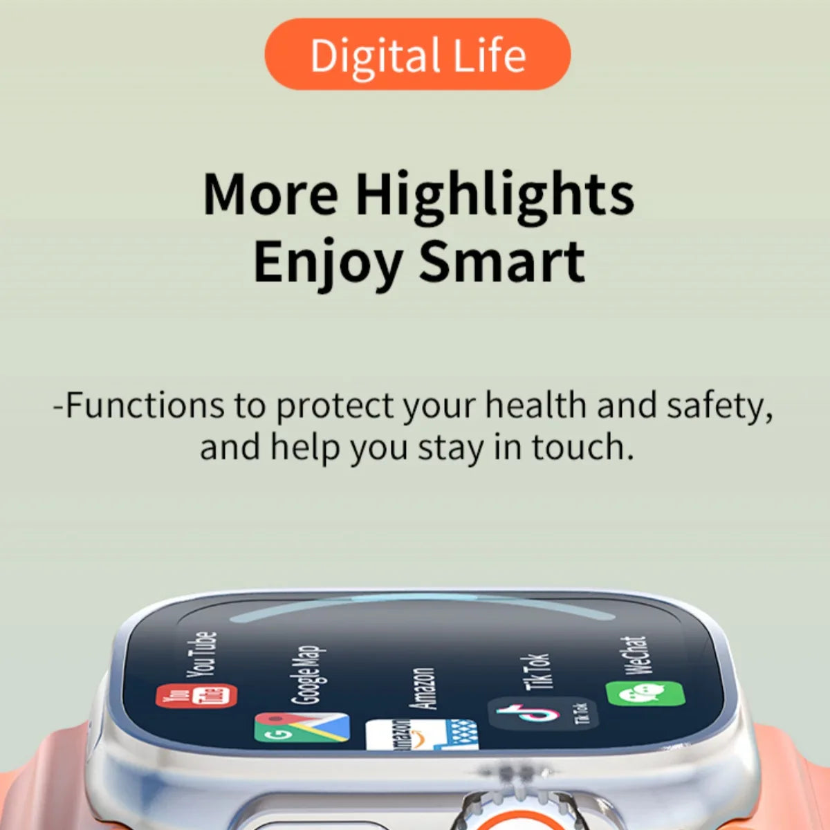 NNEOBA Android Smartwatch Rotary Camera Orange-4