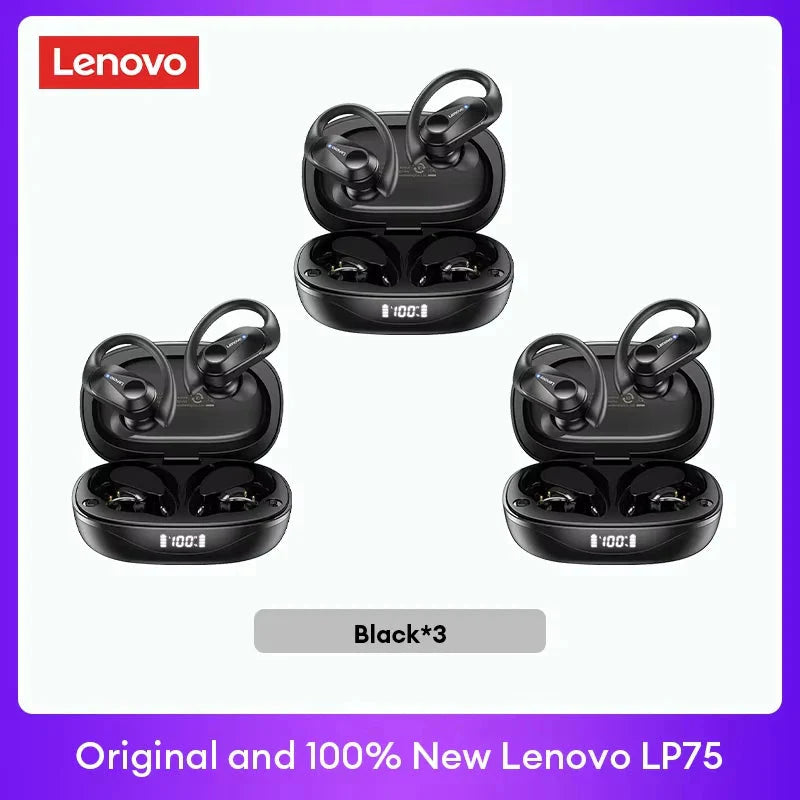 Original Lenovo LP75 TWS Bluetooth V5.3 Headphones Wireless LED Digital Display Earphones Noise Reduction Waterproof Headset New-19