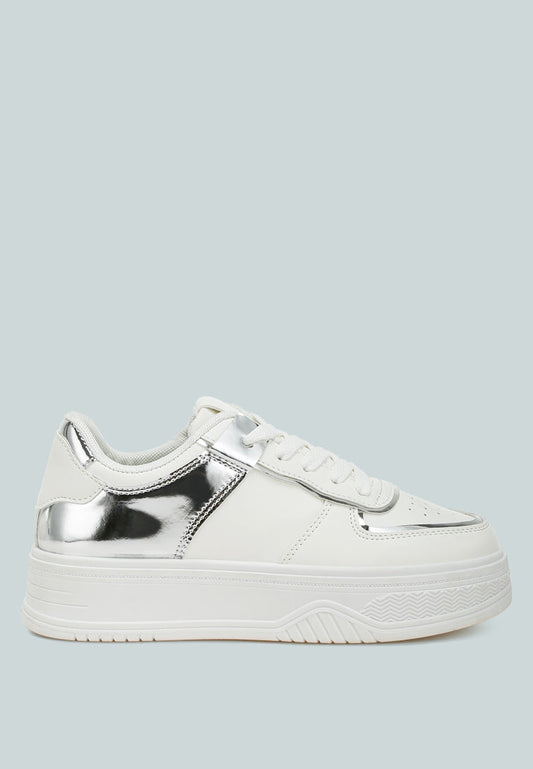 Scouts Metallic Paneling Platform Sneakers-0