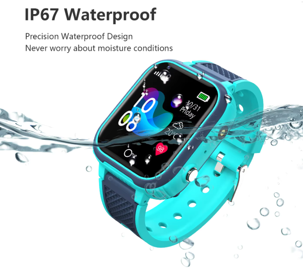 NNEOBA Kids 4G Smartwatch GPS Video Call Waterproof (Blue)-2