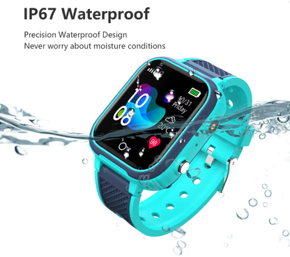 NNEOBA Kids 4G Smartwatch GPS Video Call Waterproof (Blue)-2