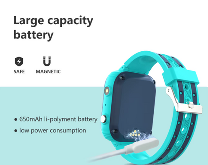 NNEOBA Kids 4G Smartwatch GPS Video Call Waterproof (Blue)-3