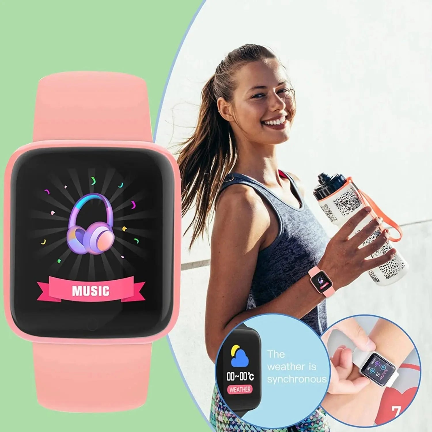 Multifunctional Smart Watch Men Women Bluetooth Connected Phone Music Fitness Sports Bracelet Sleep Monitor Y68 Smartwatch D20-4