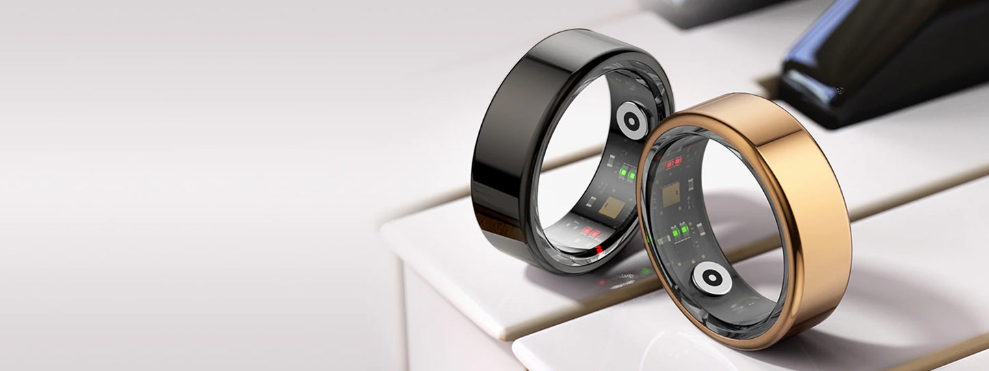 Titanium Steel Smart Ring with Health Monitoring, IP68 Waterproof, and Multi-sport Modes