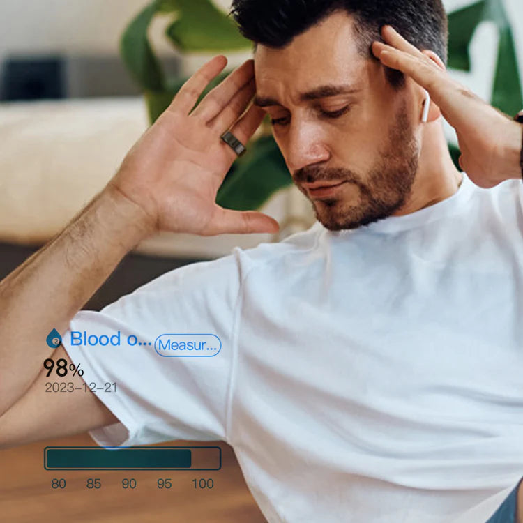 Titanium Steel Smart Ring with Health Monitoring, IP68 Waterproof, and Multi-sport Modes