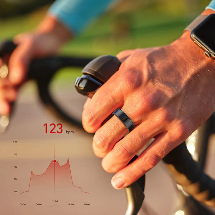 Titanium Steel Smart Ring with Health Monitoring, IP68 Waterproof, and Multi-sport Modes