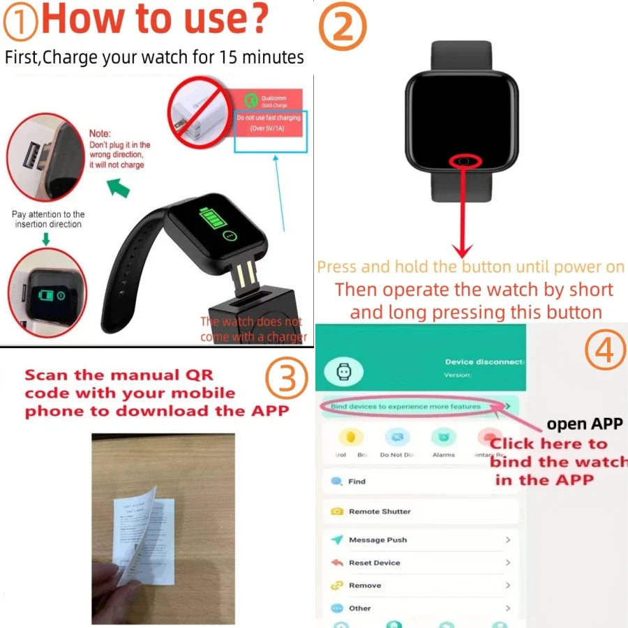 NNEOBA Smartwatch Fitness Tracker with Heart Rate Monitor-1