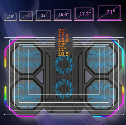 NNEIDS Usb Fan Stand With Phone Holder And Rgb Blue-2