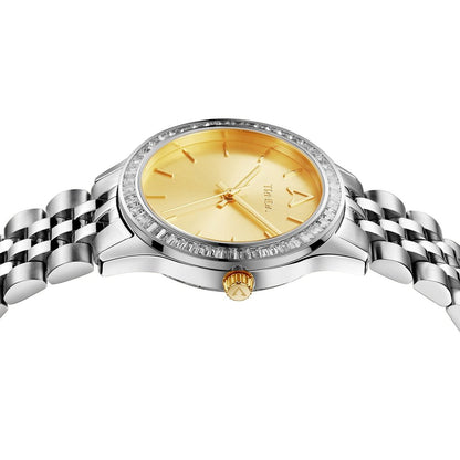 Trnda Women's Stainless Steel Watch, Gold Dial | Trnda032sil-2