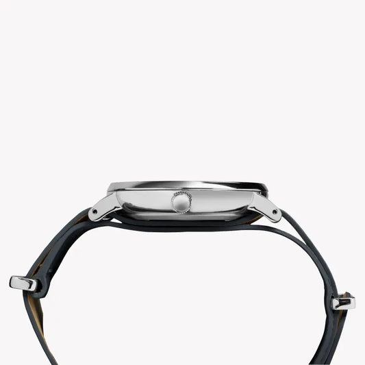 Timex Unisex Gray Leather Watch, White Dial | Tw2p91300-1