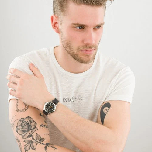 Timex Unisex Black Fabric Watch, Silver Stainless Steel Case | Tw2r38800-3