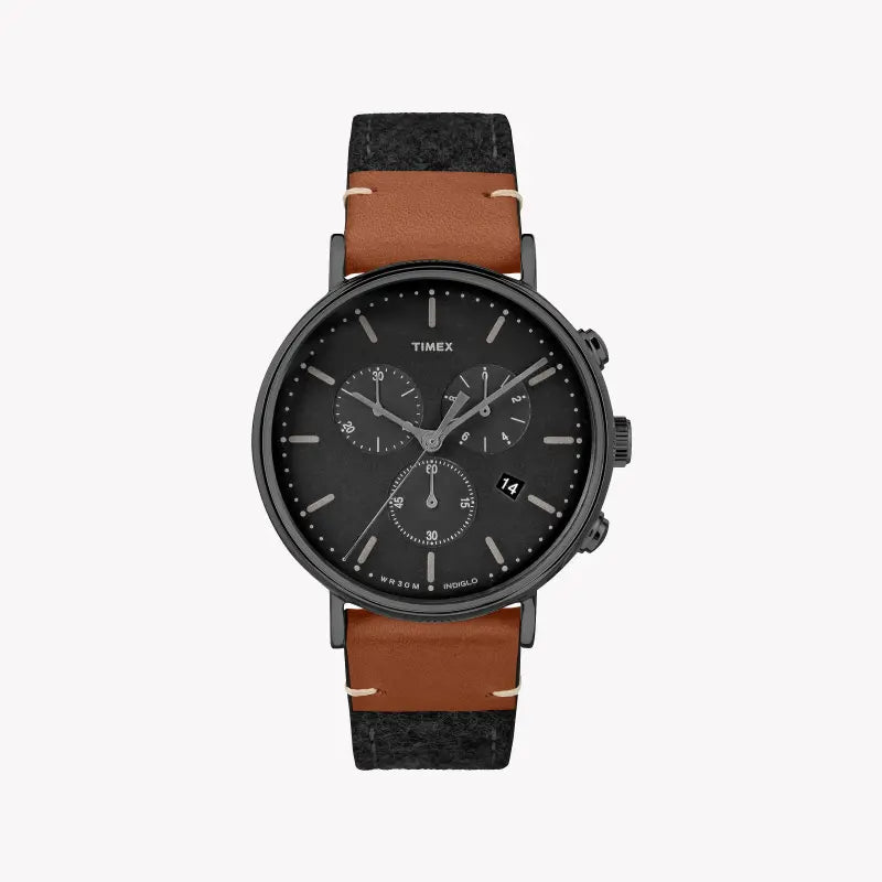 Timex Unisex Black Fabric Watch, Brass Case | Tw2r62100-0