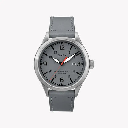 Timex Unisex Gray Leather Watch, Gray Dial | Tw2r71000-0