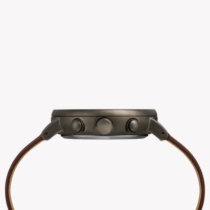 Timex Men's Brass Watch, Brown Leather, Gray Dial | Tw2r80000-1