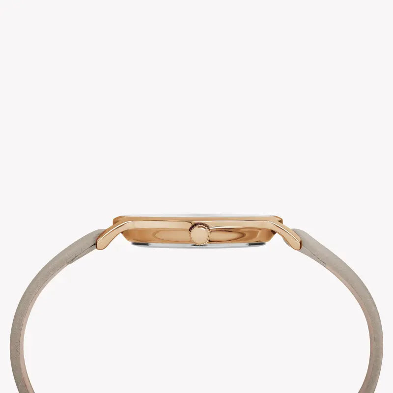 Timex Women's Gray Leather Watch, Silver Dial | Tw2r96200-1