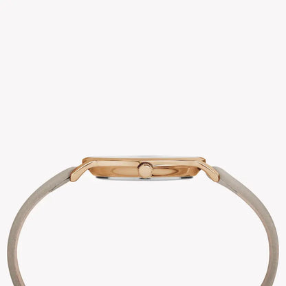 Timex Women's Gray Leather Watch, Silver Dial | Tw2r96200-1