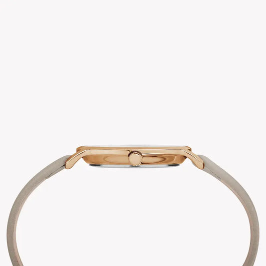 Timex Women's Gray Leather Watch, Silver Dial | Tw2r96200-1