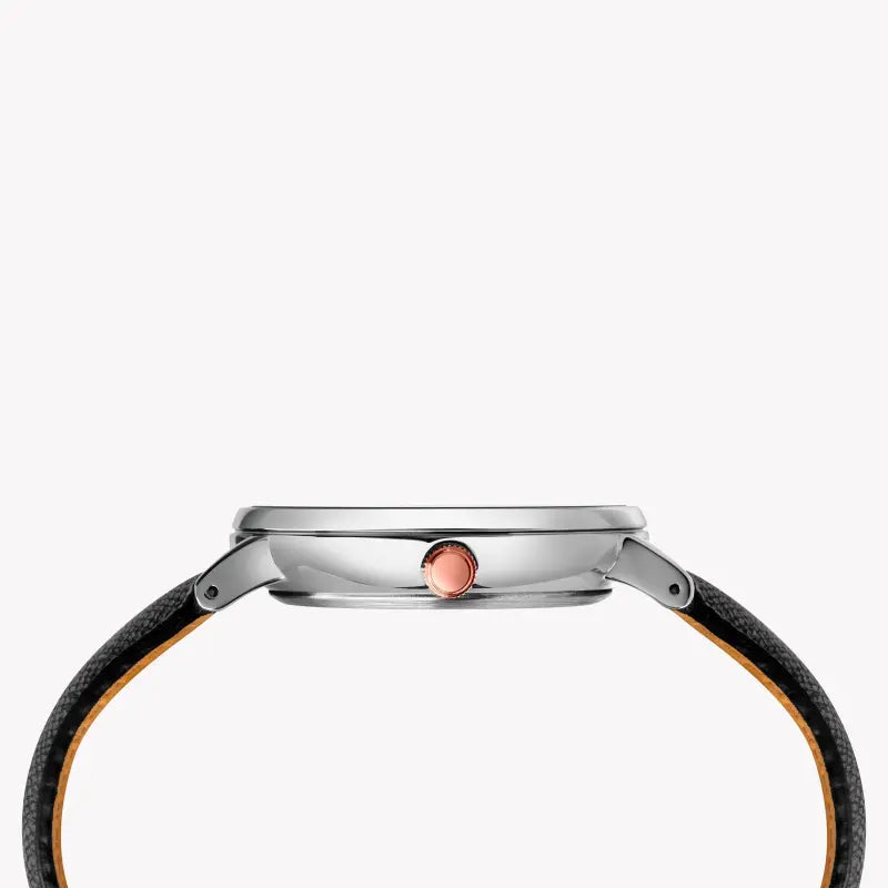 Timex Men's Brass Watch, White Dial, Black Leather Strap | Tw2t34700-1