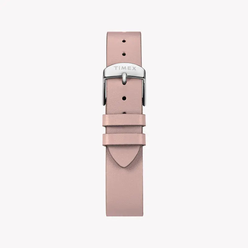 Timex Women's Pink Leather Watch, White Dial | Tw2t47900-2