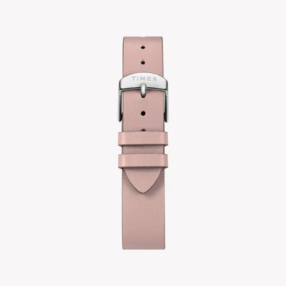 Timex Women's Pink Leather Watch, White Dial | Tw2t47900-2