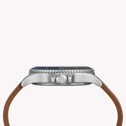 Timex Men's Tan Leather Watch, Blue Dial | Tw4b15000-1