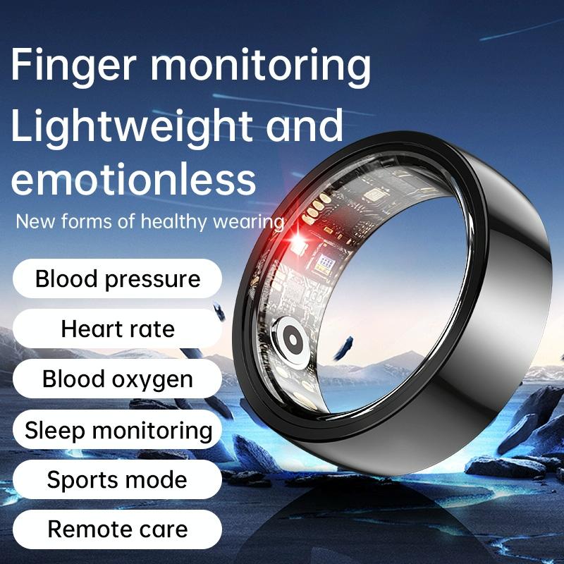 NNEDSZ Smart Ring With Heart Rate Blood Oxygen Sleep & Sports Modes - Size 9-2