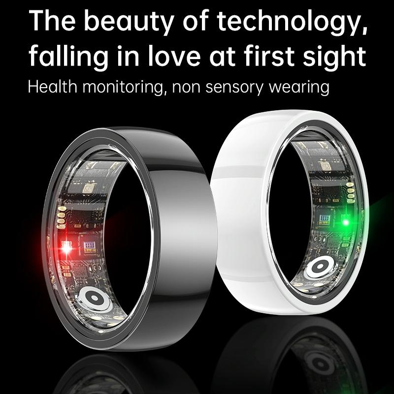 NNEDSZ Smart Ring With Heart Rate Blood Oxygen Sleep & Sports Modes - Size 12-3