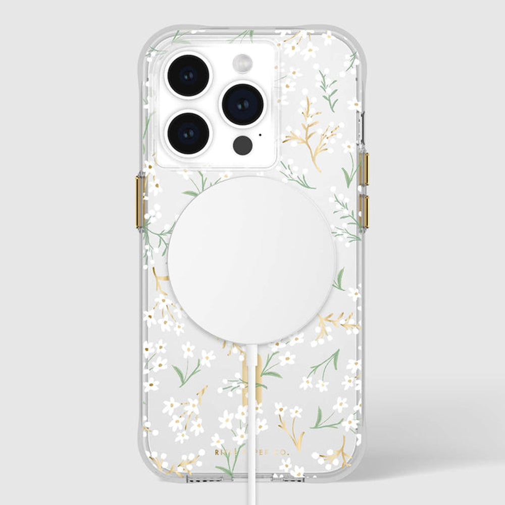 NNEDSZ Case-Mate Rifle Paper Magsafe Case iPhone 15 Pro - Petite Fleurs-1