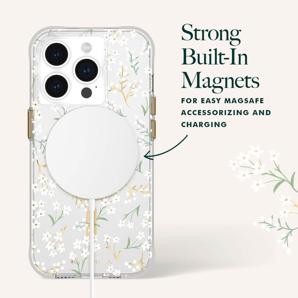 NNEDSZ Case-Mate Rifle Paper Magsafe Case iPhone 15 Pro - Petite Fleurs-2