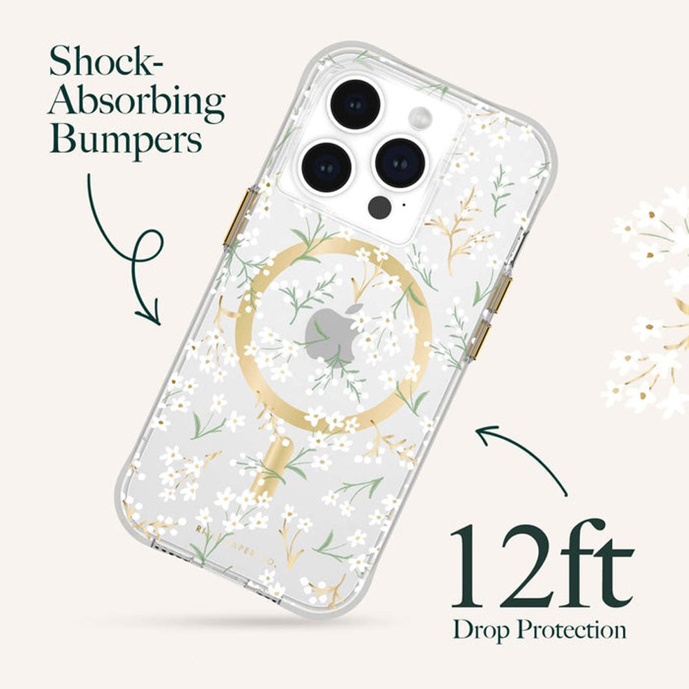 NNEDSZ Case-Mate Rifle Paper Magsafe Case iPhone 15 Pro - Petite Fleurs-3
