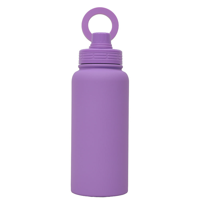 Purple Premium 35oz Stainless Steel Insulated Sports Bottle with Magnetic Phone Holder Lid-0