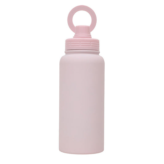 Pink Premium 35oz Stainless Steel Insulated Sports Bottle with Magnetic Phone Holder Lid-0