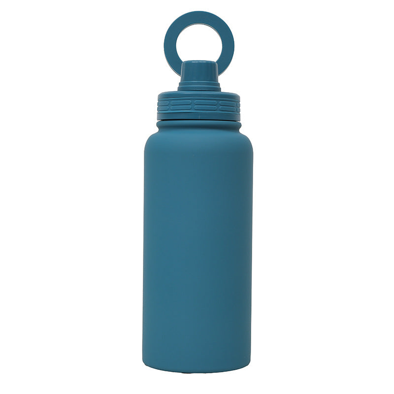 Lake Blue Premium 35oz Stainless Steel Insulated Sports Bottle with Magnetic Phone Holder Lid-0