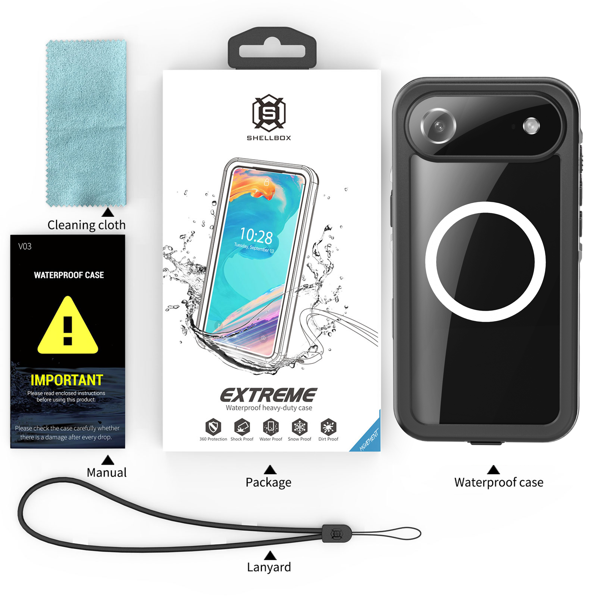 NNEDSZ iPhone 17 Air Waterproof Case Heavy Duty Case-4